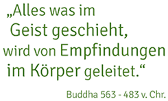 Alles was im Geist geschieht, wird von Empfindungen im Körper geleitet.
